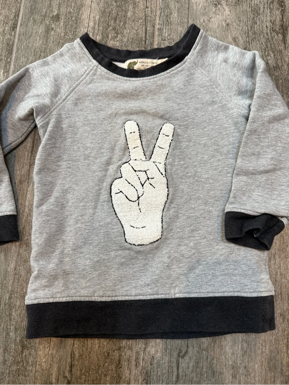 Monica & Andy Gray Peace Sign Two Year Old Birthday Toddler Sweatshirt - 2T